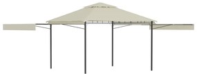vidaXL Gazebo com toldos duplos extensíveis 3x3x2,75 m 180 g/m² creme