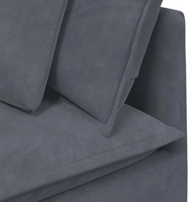 Módulo de sofá canto com almofadas 100 cm cinzento-escuro