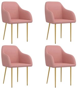 vidaXL Cadeiras de jantar 4 pcs veludo rosa