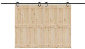 Kit de ferragens para porta deslizante 400 cm aço preto