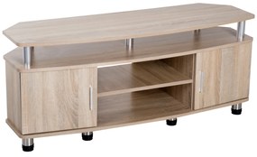 Mesa Suporte de TV Móvel de Jantar Sala Moderno Armário 2 Portas 2 Estantes 120x39.5x52cm Madeira Cor Carvalho