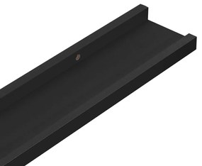 Unidade de prateleiras com rebordo 2 pcs 40x9x3 cm MDF preto