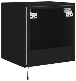 Móvel de parede para TV com luzes LED 40,5x35x40 cm preto
