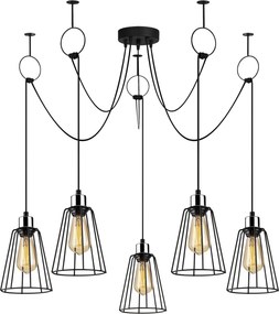 Chandelier Tel – Preto – Diâmetro 115 cm, Altura 130 cm
