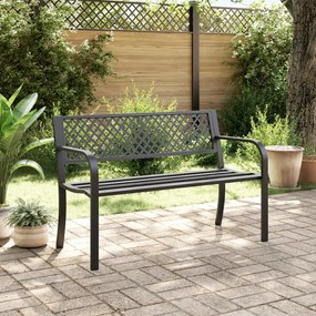 Banco de jardim 119 cm aço preto