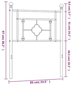 Cabeceira de cama 80 cm metal preto