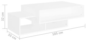 Mesa de centro 105x55x32 cm contraplacado branco