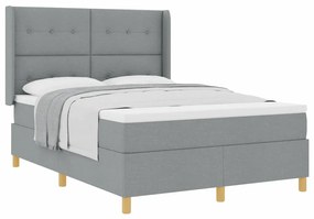Cama Box com Colchão Cinza Claro 140x190 cm