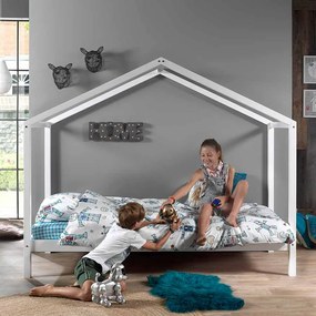 Cama infantil de Casa DALLAS 90x200 Com Estrado Branca