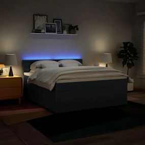 Cama com molas/colchão 180x200 cm tecido azul