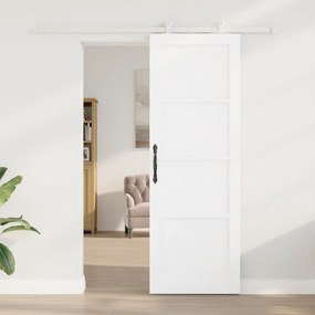Porta Corrediça vidaXL com Conjunto de Ferragens 'ORKDAL'Branca de Mad