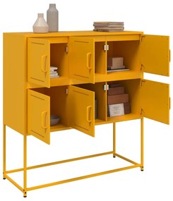Aparador 100,5x39x107 cm aço amarelo mostarda
