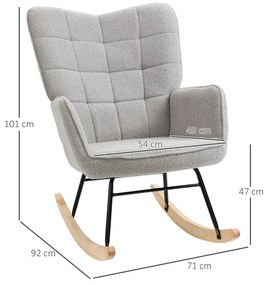 Poltrona de Baloiço Lambert em Madeira de Faia - Cinzento - Design Nór