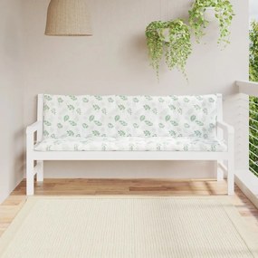 vidaXL Almofadões p/ bancos de jardim 2pcs tecido oxford padrão folhas