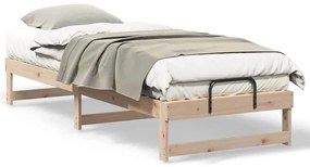 Estrutura de Cama com Alças Castanho 80 x 200 cm