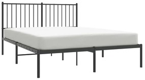 Estrutura de cama com cabeceira 140x200 cm metal preto