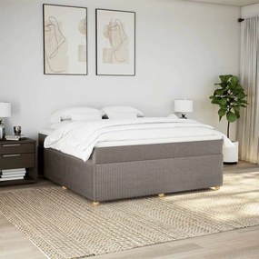 Cama com molas/colchão 180x200 cm tecido castanho-acinzentado