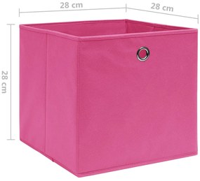 Caixas arrumação 10 pcs 28x28x28 cm tecido-não-tecido rosa