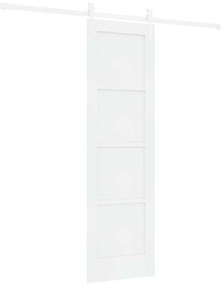 Porta Deslizante vidaXL com Conjunto de Hardware Branca 61x198,5 cm Ma