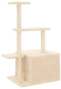 Árvore para gatos c/ postes arranhadores sisal 110 cm cor creme