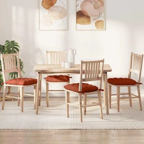 vidaXL Almofadas de Assento 4 pcs Laranja Vermelho 40 x 40 x 6 cm