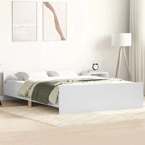 Estrutura de cama com cabeceira e pés 135x190 cm branco
