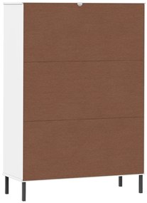 Estante pernas metal 90x35x128,5 cm madeira maciça OSLO branco