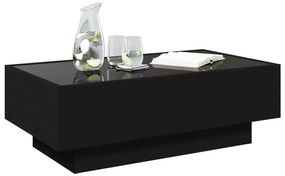 Mesa de centro c/ LEDs 90x50x30 cm derivados de madeira preto
