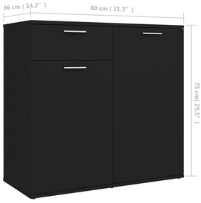 Aparador 80x36x75 cm derivados de madeira preto