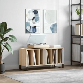 vidaXL Armário p/ discos 100x38x48cm derivados madeira carvalho sonoma