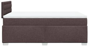 Cama boxspring com colchão 120x190 cm tecido castanho-escuro