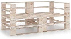 3066019 vidaXL Sofá de paletes para jardim 2 lugares madeira de pinho