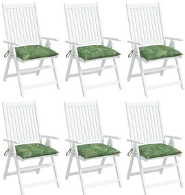 Almofadões p/ cadeira 6 pcs 50x50x7 cm tecido padrão folhas