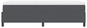 Cama Box com Colchão Cinza Escuro - 100 x 200 cm, Tecido Cotele