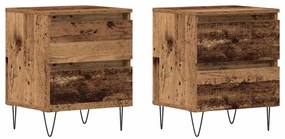 Camas de cabeceira vidaXL 2 pcs Madeira Velha 40x35x50 cm Madeira de e