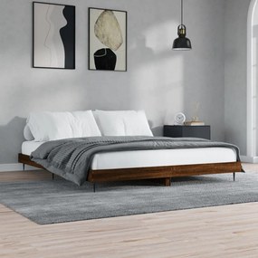 832244 vidaXL Estrutura de cama 150x200cm derivados madeira carvalho castanho