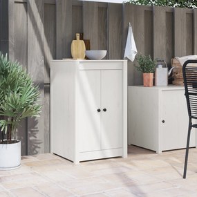 vidaXL Portas de Cozinha ao Ar Livre Brancas 50x9x82 cm Madeira Maciça de Pinho