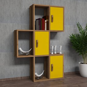 Prateleira de Parede Flora – Nogueira Amarelo – 50x112,6x20 cm