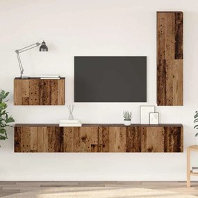 Conjunto de Estantes para TV 4 pcs Madeira antiga Médio