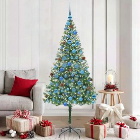 vidaXL Árvore de Natal Artificial com 300 LEDs Verde 180 cm PVC e Aço