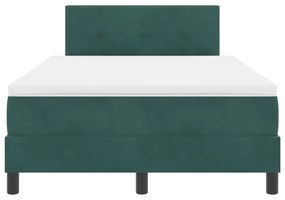 Cama Box Spring vidaXL com Colchão Verde Escuro Casal Pequeno Veludo