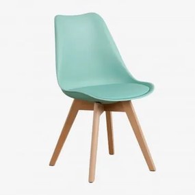 Cadeira De Jantar Em Polipropileno E Madeira De Faia Nordic Verde Jade - Sklum