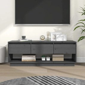 vidaXL Móvel de TV 110,5x34x40 cm madeira de pinho maciça cinzento