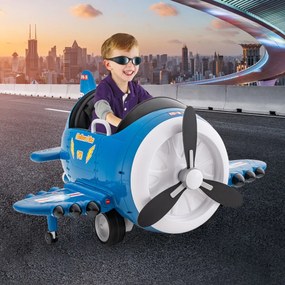 Carro elétrico infantil com visual de avião Avião elétrico com controle remoto 124 x 100 x 62 cm
