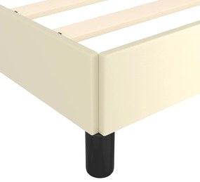 Estrutura de Cama Salu com Cabeceira em Couro Artificial Creme - 90x20