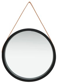 Espelho de parede com alça 60 cm preto