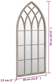 Espelho de jardim p/ uso exterior ferro 70x30 cm cor de areia