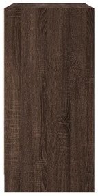 Armário de apoio c/ portas vidro 68x37x75,5cm carvalho castanho