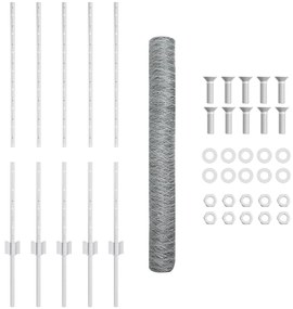Postes de Cerca vidaXL 10 pcs U-Channel 100 cm Aço Galvanizado, Cerca