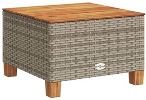 9 pcs conjunto sofás p/ jardim com almofadões vime PE cinzento